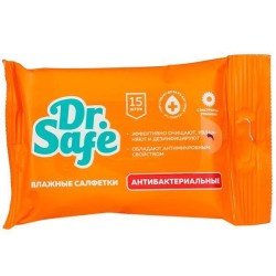 Салфетки влажные антибактериальные, Dr. Safe (Др. Сейф) №15 без спирта с экстрактом ромашки