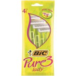 Станок для бритья для женщин, Bic (Бик) 4 шт Пьюр 3 леди