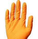 Перчатки хозяйственные нитриловые, GoGrip (ГоуГрип) р. M 1 шт особопрочные неопудренные пара оранжевые