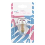 Соска-пустышка латексная, Lubby (Лабби) 1 шт арт. 23819 Джуст круглый сосок 0 мес. с колпачком