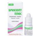 Бринзопт Плюс, капли глазные 10 мг/мл + 5 мг/мл 5 мл 1 шт флакон пачка картонная