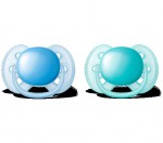 Соска-пустышка силиконовая, Avent (Авент) 2 шт SCF 212/22 ультрасофт классика для мальчиков 6-18 мес