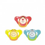 Соска-пустышка силиконовая, Бусинка 1 шт арт. 409 Веселые зверушки с кольцом ортодонтическая с 6 мес.