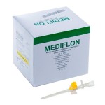 Катетер внутривенный, Inekta (Инекта) р. 24G 0.7ммх19мм 100 шт Mediflon Медифлон с инжекторным клапаном и фиксаторами желтый