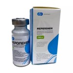 Меропенем, порошок для приготовления раствора для внутривенного введения 500 мг 50 шт флаконы